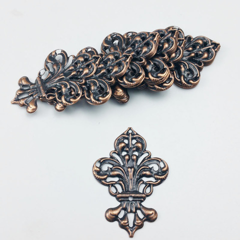 35x50mm 20pcs Wholesale Filigree   crafts  Hollow   Embellishments Findings,Jewelry Accessories,Bronze Tone ornaments ► Photo 1/5
