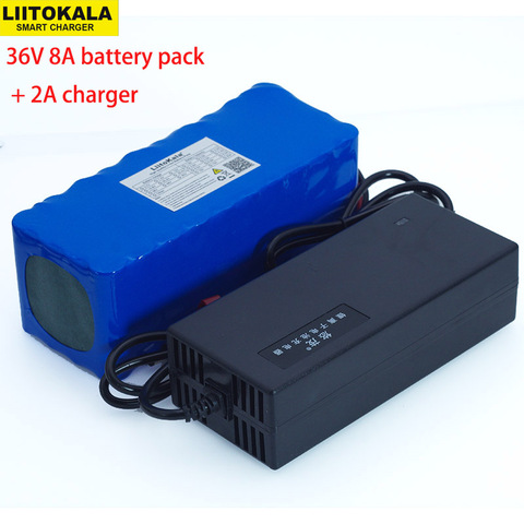 Liitokala 36V 8AH 10S4P bike electric car battery scooter high-capacity lithium battery +42V 2A Charger ► Photo 1/1