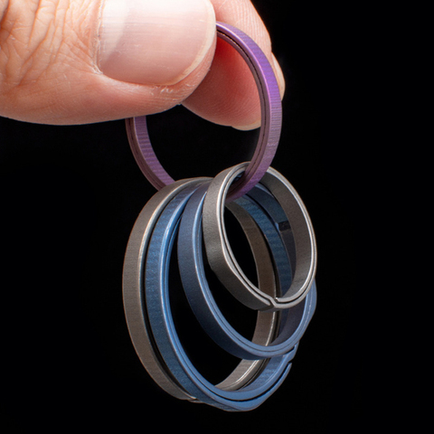 20mm/26mm/33mm Gray TC4 Titanium Alloy Key Ring EDC Outdoor Small Tool Blue Key Ring Accessories. ► Photo 1/6