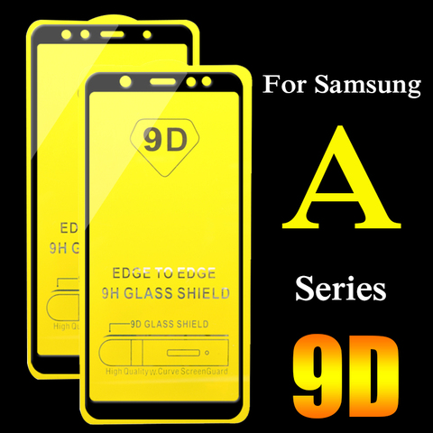 2pcs 9D Protective Glass For Samsung Galaxy A6 A7 A8 2022 Plus A3 A5 2017 ScreenProtector A 3 5 6 7 8 full cover Tempered Glass ► Photo 1/6