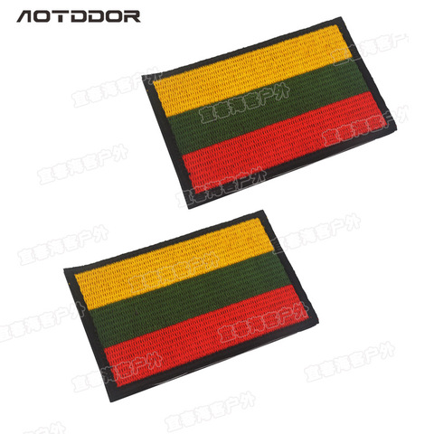 Lithuania flag patches yellow green red stripe embroidery flag patches Badge ► Photo 1/5