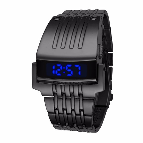 Unique Iron Man Watches Stainless Steel Digital LED Luxury Military Sport Wrist Watch Fashion Top Brand New Male Clock ► Photo 1/6