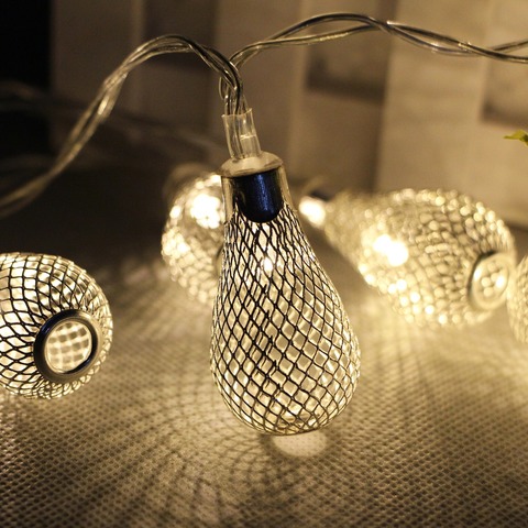 20 leds String Light  AA Battery Operated Christmas Garland Light Fairy Xmas Wedding Festival Home Decoration hollow pendant ► Photo 1/6