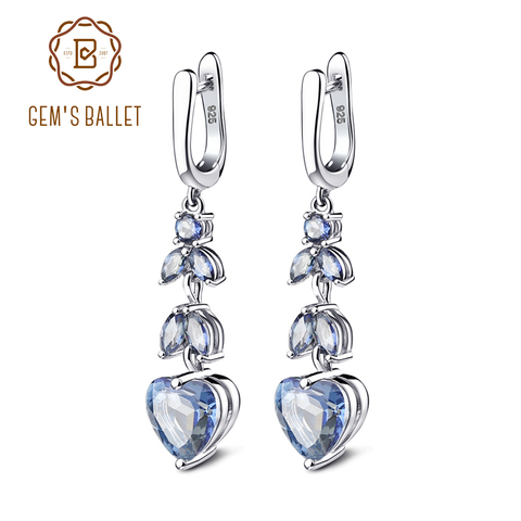 Gem's Ballet 7.88Ct Natural Iolite Blue Mystic Quartz Gemstone Drop Earrings 925 Sterling Silver Fine Jewelry For Women ► Photo 1/6