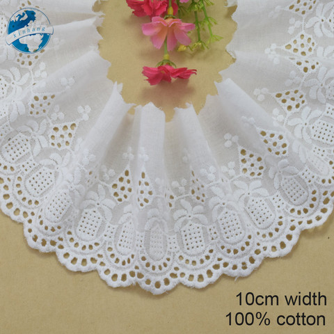 10cm white 100% cotton embroidery lace french lace ribbon fabric guipure diy trims warp knitting sewing Accessories#3721 ► Photo 1/5