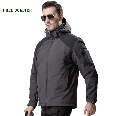 FREE SOLDIER outdoor tactical military jacket men soft shell hooded cloth windproof warmth coat for camping hunting 2 sets ► Photo 1/6