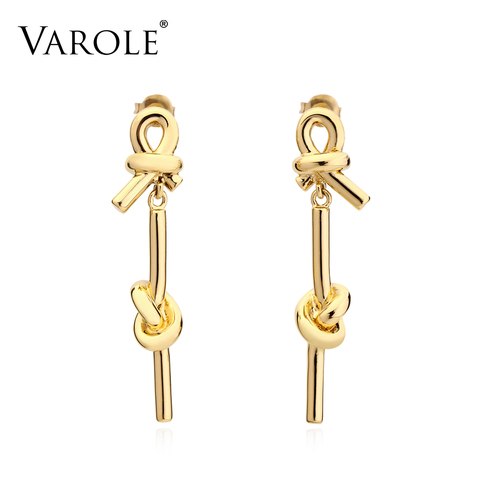 VAROLE New Style Earring Gold Color 100% Drop Copper Earrings for Women Big Long Earrings Jewelry brincos 2022 ► Photo 1/6