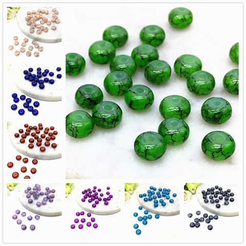 50pcs 4*6mm Round-Brilliant-Shape Glass Beads Loose Spacer Charm Beads Fashion Jewelry Making Accessory Bracelet DIY ► Photo 1/5