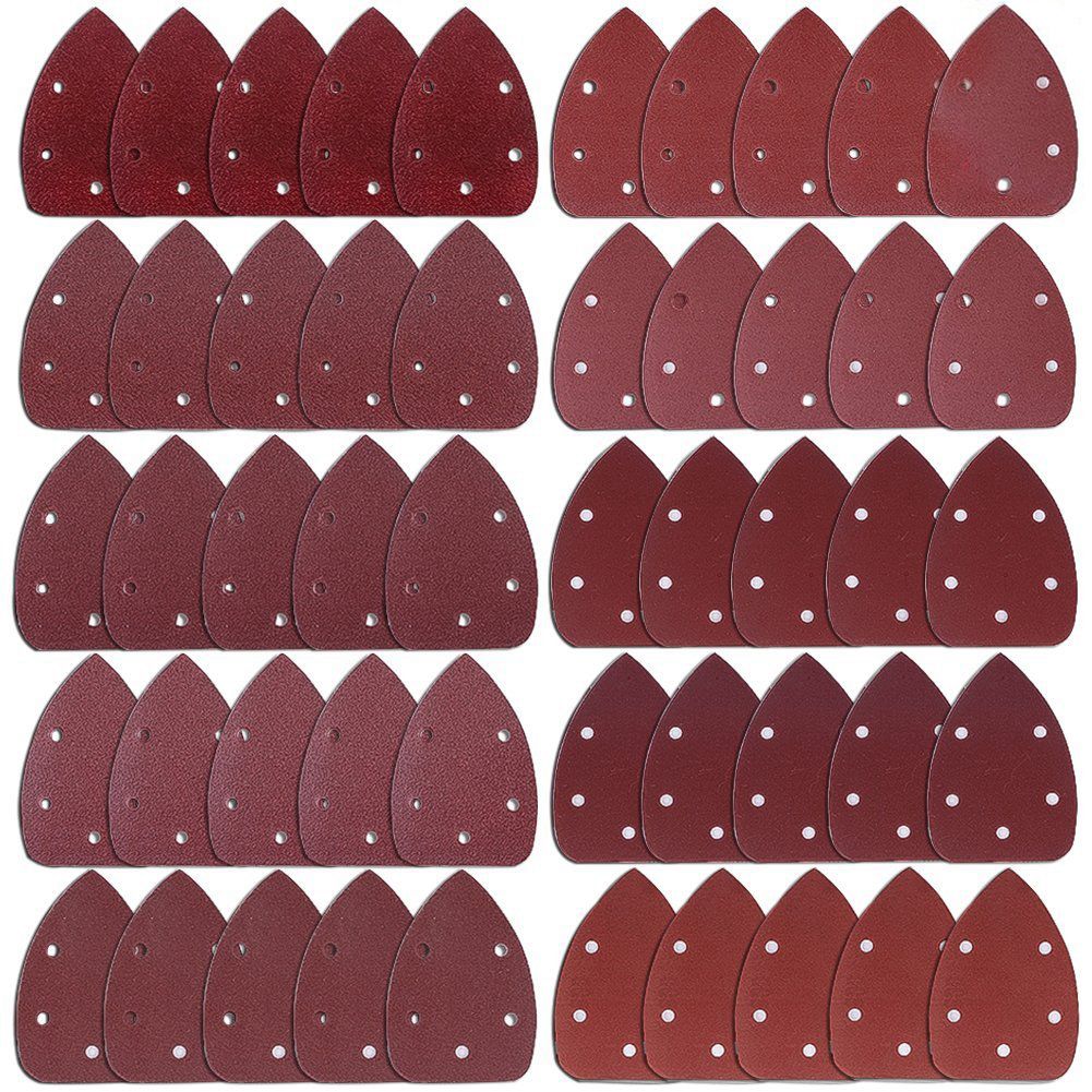 40Pcs 40/60/80/120 Grit Mouse Sanding Sheets Sander Pads Set For