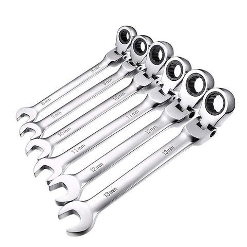 8mm-13mm Flexible Pivoting Head Ratchet Combination Spanner Wrench Garage Metric hand Tool For auto and Home Repair ► Photo 1/6