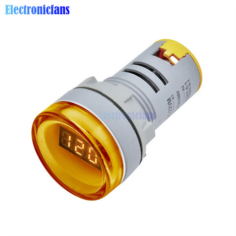 22MM AC 60-500V 0-50A LED Digital Display Gauge Volt Voltmeter Voltage Meter Indicator Pilot Light AC60-500V Orange ► Photo 1/1