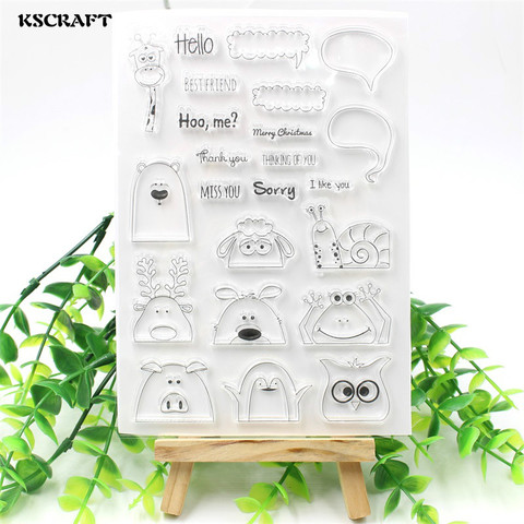 KSCRAFT Hidden Animals Transparent Clear Silicone Stamp/Seal for DIY scrapbooking/photo album Decorative clear stamp sheets 353 ► Photo 1/4