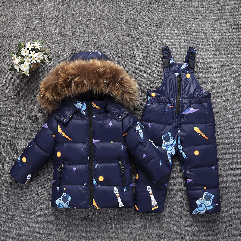 Boy Girl Clothing Set Warm Down Jacket Coat Winter Children Ski Snowsuit Kids