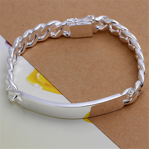Lowest factory H181 Beautiful fashion Elegant  silver color charm 10mm MEN CHAIN Bracelet , Good quality Gorgeous jewelry ► Photo 1/4