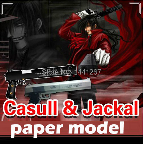 1:1 firearms Hellsing weapons Casull & Jackal 3D paper model pistol Handmade DIY manual gun toy ► Photo 1/2