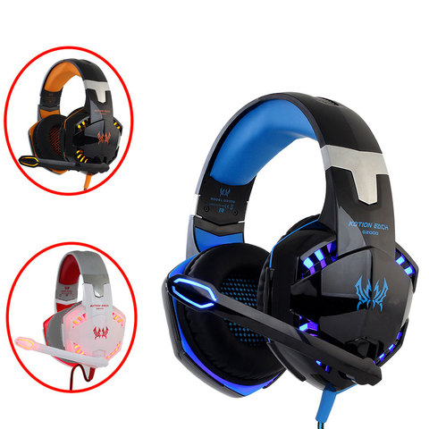 Gelovige tuin Grammatica KOTION EACH G2000 G9000 G4000 stereo gaming headset big pc for computer  with microphone LED Light Deep Bass gamer headphones - Price history &  Review | AliExpress Seller - WanChaoRui Store | Alitools.io