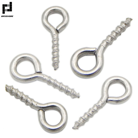 BASEHOME 50ps/lot Stainless Steel Mini Eye Pins Eyepins Hooks Eyelets Screw Threaded Hooks Pendant Clasps DIY Jewelry Making ► Photo 1/1