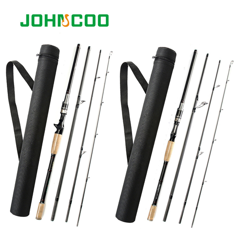 JOHNCOO 2.1Mm 2.4m 2.7m 3.0m Carbon Lure Rod 4 Sections Casting Spinning Fiber Rod M Power Travel Rod Telescopic Fishing Pole ► Photo 1/6