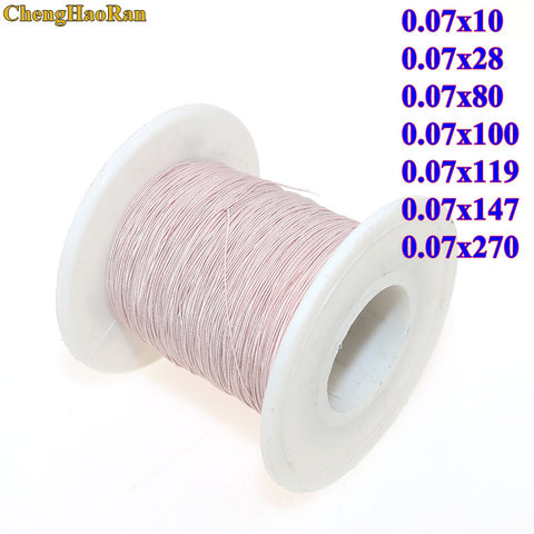 ChengHaoRan 1 meter Mine antenna Litz wire polyester silk envelope braided 1m 0.07x10 0.07x28 0.07x100 0.07x119 strands wire ► Photo 1/1
