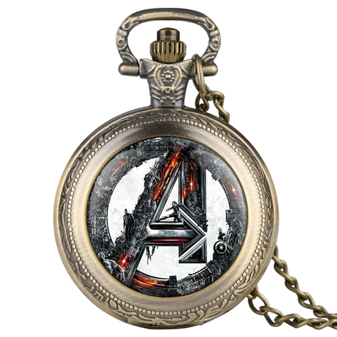 Aenger Age Of Ultron Retro Quartz Pocket Watch Retro Necklace Pendant Chain Fob Watch Men Hours Unisex Gifts for Fans ► Photo 1/6
