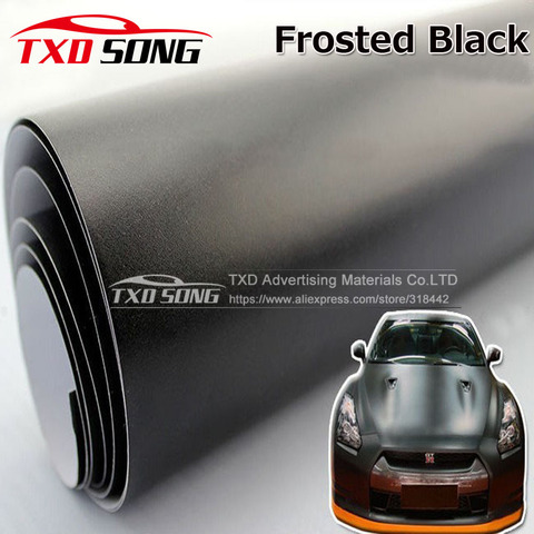 Matt Frosted Black Vinyl Car Decal Wrap Sticker Black Matt Film Wrap Retail For HOOD Roof Motorcycle Scooter for car wrapping ► Photo 1/6