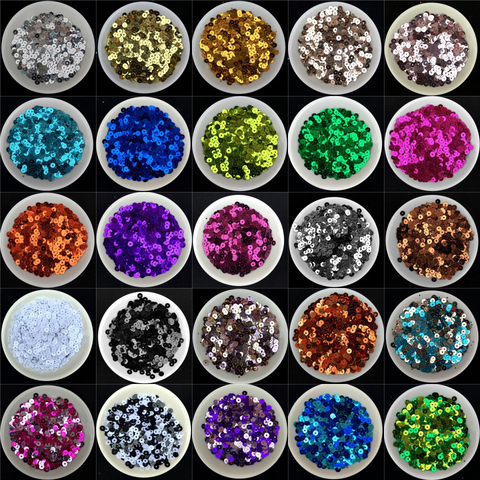 10g(2000pcs) 4mm Center Hole Sequins Slide Flat Round PVC Loose Sequin Paillettes DIY Sewing Wedding Craft 160 Colors Available ► Photo 1/6