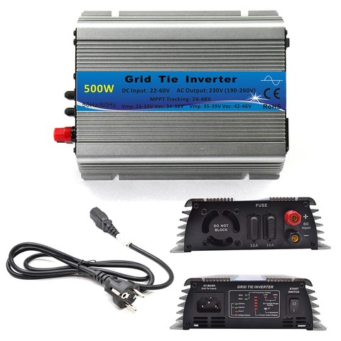 600W 500W 300W MPPT Solar Grid Tie Micro Inverter 22-60VDC In 110V 230VAC On Grid Tied Pure Sine Wave Out Microinverter ► Photo 1/6