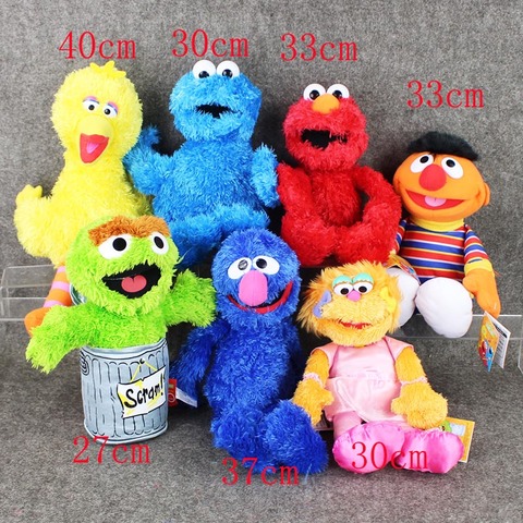 Hot fullset 7Style Sesame Street Elmo Cookie Grover Zoe& Ernie Big Bird Stuffed Plush Toy Doll Gift Children ► Photo 1/6