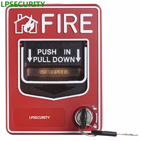 LPSECURITY 9-28VDC fire alarm system Conventional Manual Call Point button station Fire Push In Pull Down Emergency Alarm ► Photo 1/2