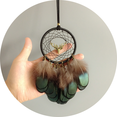 Mini Dream Catcher With Natural Feather Dreamcatcher Wind Chime Hanging ► Photo 1/6