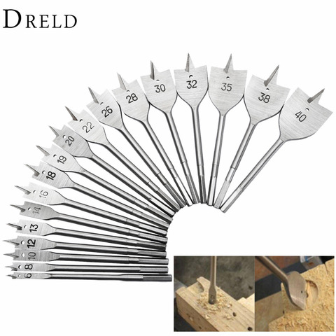 1Pc 6mm-40mm Drill Woodworking Tools Titanium Coated Spade Flat Head Wood Boring Drill Bits Power Tools for Hand  Wood Drilling ► Photo 1/6