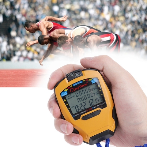 Professional Stopwatch 3 Rows 100 Laps 1/1000 Seconds Digital Sport Counter Timer Professional Athletics Stopwatch MAY02_30 ► Photo 1/6