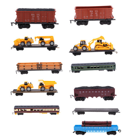 1:87 Scale Simulation Train Model Children Toy Electric Track Train Freight Car Railroad Car Train Carriages Compartment ► Photo 1/6