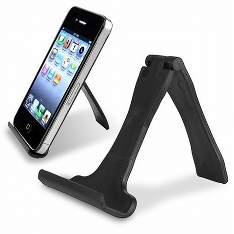 Universal Black Mini Folding Plastic Cell Phone Mini Stand Holder Cradle For Samsung Galaxy Note 4 8 5 Galaxy S5 S9 iPhone 4S XS ► Photo 1/6