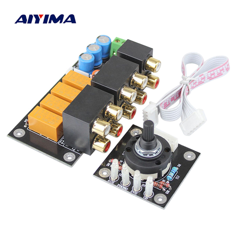 AIYIMA RCA Audio Switch Input Selection Board Lotus Seat Stereo Relay 4-way Audio Input Signal Selector Switching Amplifier DIY ► Photo 1/6