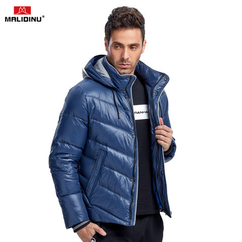 MALIDINU 2022 Men Down Jacket Winter Down Coat High Quality Warm Mens Down Coats Hooded 70%White Duck Down Men Parka Russian ► Photo 1/1