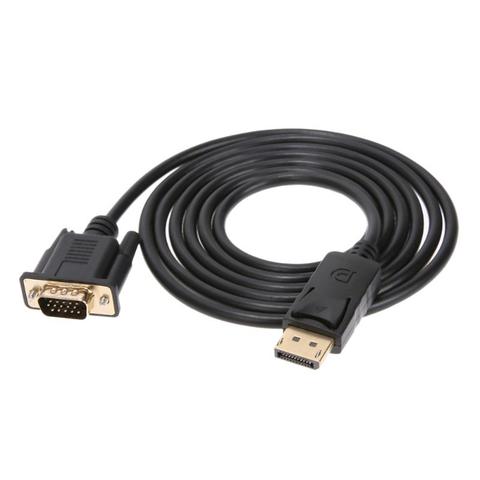 1.8m DisplayPort Male to VGA Male Adapter Converter Cable DP to VGA Audio Video Cord Wire Line for Computer Projector ► Photo 1/6
