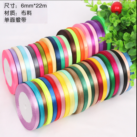 6MM Multicolor selection Pretty Silk Satin Ribbon Wedding Party Decoration Invitation Card Gift Wrapping Scrapbooking Supplies ► Photo 1/4