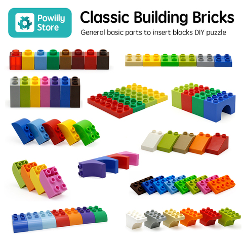 Compatible with Duplos Big Building Block 2X4 2X6 Colorful Thin Bricks Diy Assembled Accessories Bulk Part Toys for Children ► Photo 1/6