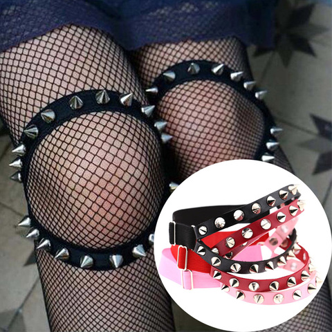 Sexy PU Leather Rivet Garter Belt Punk Leather Leg Ring Thigh Harness Women Harajuku Style Garter Belt Rock Pub Girl Suspenders ► Photo 1/5
