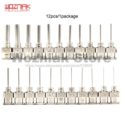 Wozniak 12PCS/1set Stainless Steel Dispensing Adhesive Syringe Needle Suitable for BGA welding glue Syringe needle ► Photo 1/1