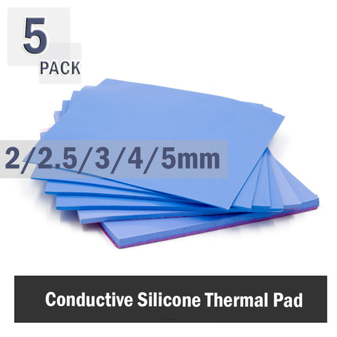 5Pcs 100x100mmThermal Pad 2mm 2.5mm 3mm 4mm 5mm  CPU Heatsink Pad Cooling Conductive Silicone Thermal Pad White ► Photo 1/6
