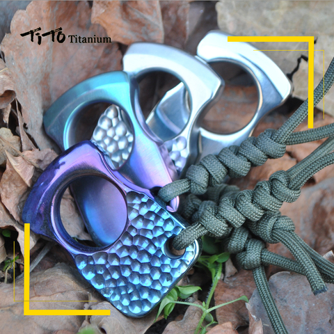 TiTo EDC titanium alloy multipurpose single holes Tools meteorite keychain outdoors ring tools ► Photo 1/1