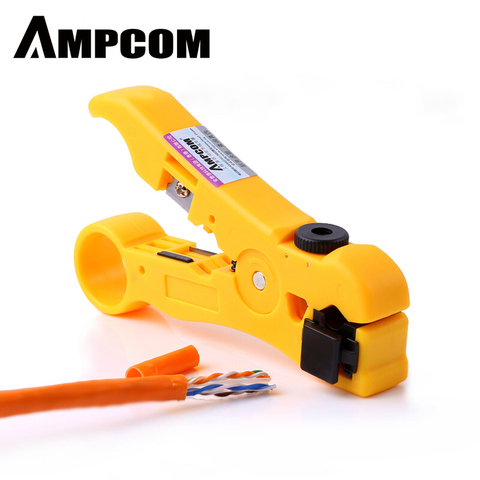 AMPCOM All-In-One Stripping Tool Cable Wire Stripper Compression Tool Coaxial Cable Stripper, Round Cable ,Cutter and Flat Cable ► Photo 1/5