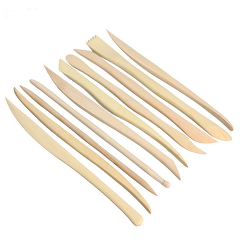 10Pcs/Set Carving Crafts Wooden Clay Sculpture Knife Pottery Sharpen Modeling Little Figurines Pottery Tools ► Photo 1/6