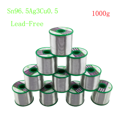 1000g/roll Solder Wire Sn96.5Ag3Cu0.5 Lead-Free Tin Wire Melt Rosin Core Solder for Electrical Solder RoHS 0.6/0.8/1.0/1.2mm ► Photo 1/3