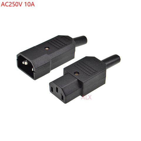 AC250V 250V 10A IEC Straight Cable Plug Connector Black female&male power supply Plug Rewirable cable wire Connector 3 pin AC ► Photo 1/4