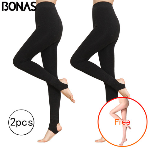 BONAS 2Pcs Women Warm Leggings Fitness Soft Comfortable Leggins