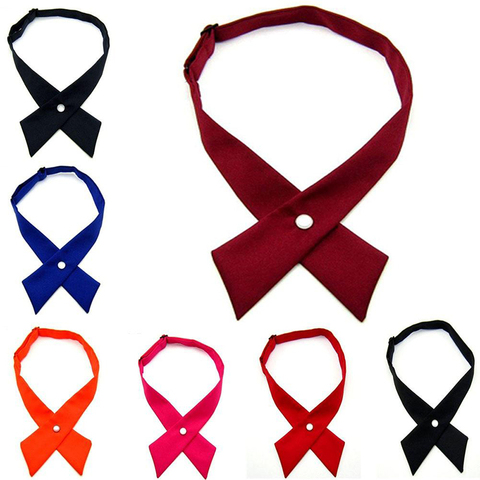 Adjustable Cross Bow Ties for Men & Women Solid Business Casual Neck Tie Formal Dress Men Wedding Metal Collar Cravat Bowtie ► Photo 1/6