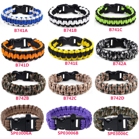 New Trendy Unisex Military Emergency Survival Bracelets 3 Colors Paracord Rope Outdoor Survival Bracelet Camping Shackle Buckle ► Photo 1/6